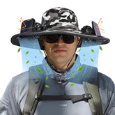 COLITT camouflage fishing hat with built-in fan - front view